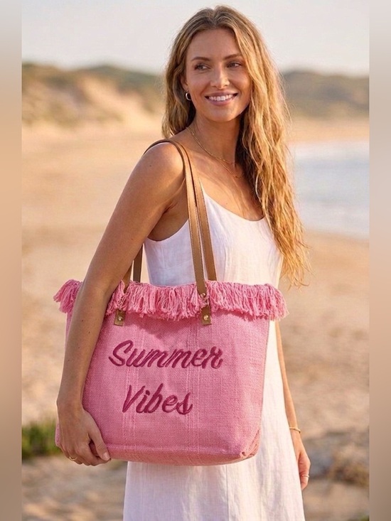 Zenana Handbags - Zenana SUMMER VIBES FRINGE CANVAS TOTE BAG
